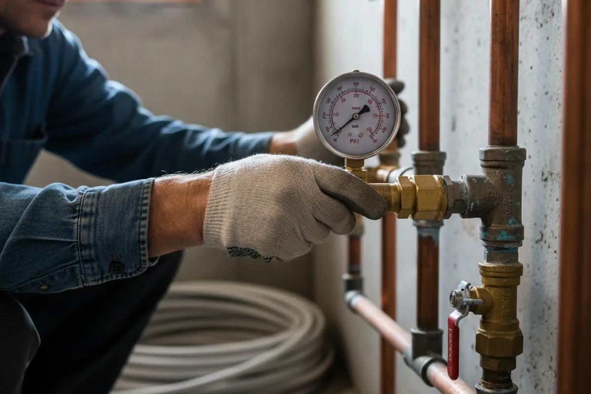 Pressure testing a repaired line during Water Line Repair in Rexburg